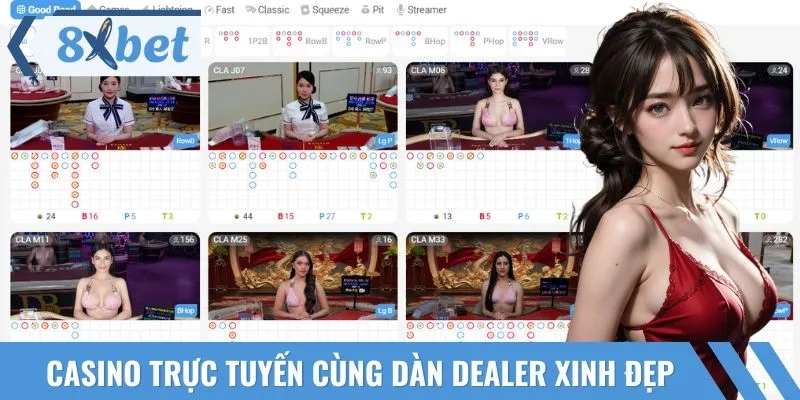 Bàn cược casino có sự góp mặt của các cô nàng Dealer xinh đẹp